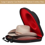 Anysiny Hat Box for Travel-Crush Proof Hat Travel Case for Cowboy Hats Holder Storage Box Organizer Cap Carrier with Adjustable Carry Strap (Cowboy-Bl